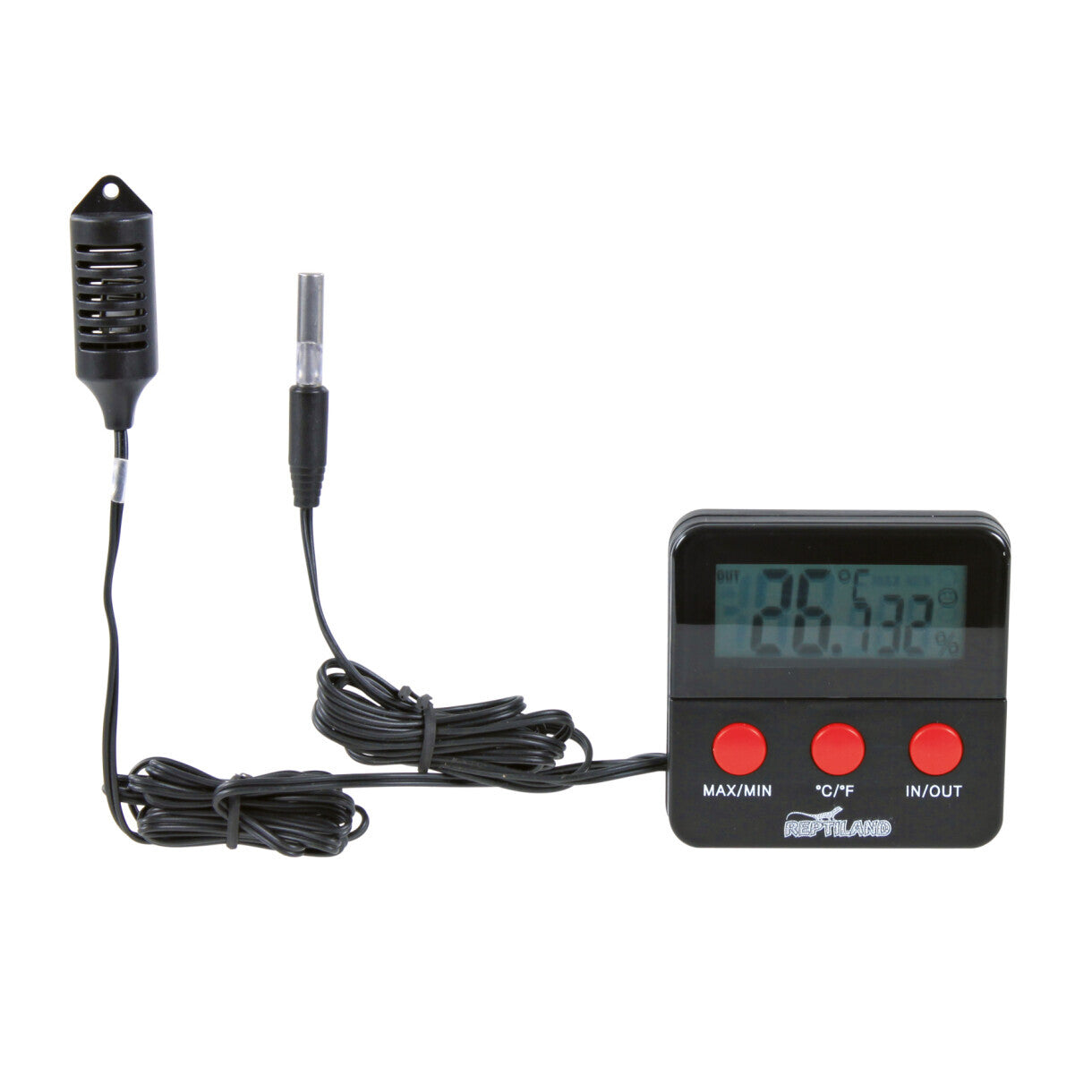 Trixie Digitales Thermo- und Hygrometer mit externen Sensoren für Terrarien, 6x6 cm