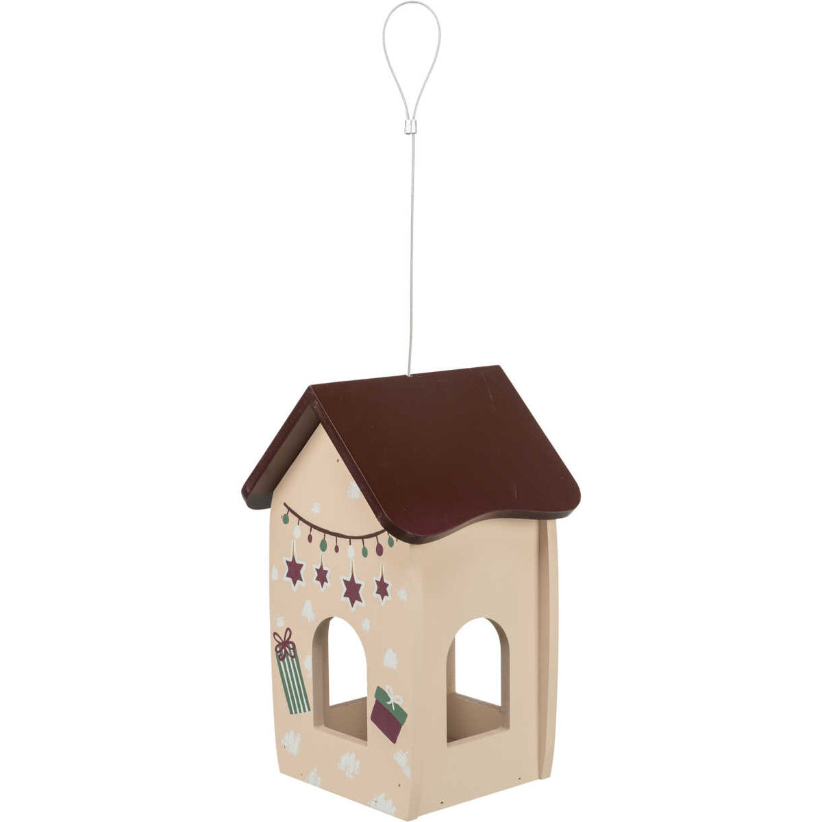 Trixie XMAS Vogelfutterhaus mit Aufhängung, lackiertes Holz