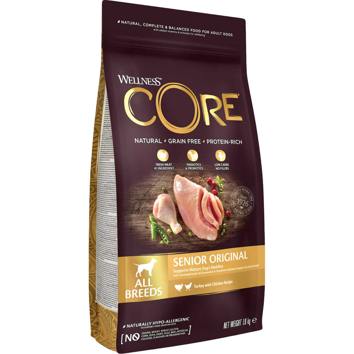 1,8 kg CORE Senior Hundefutter mit Huhn und Pute - getreidefrei