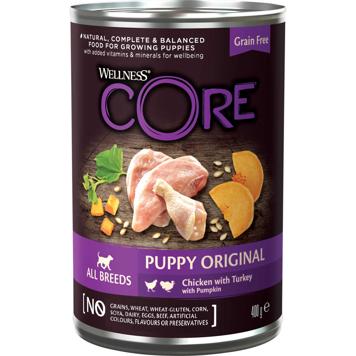 400 g CORE Puppy Original Welpennassfutter, Huhn mit Truthahn und Kürbis