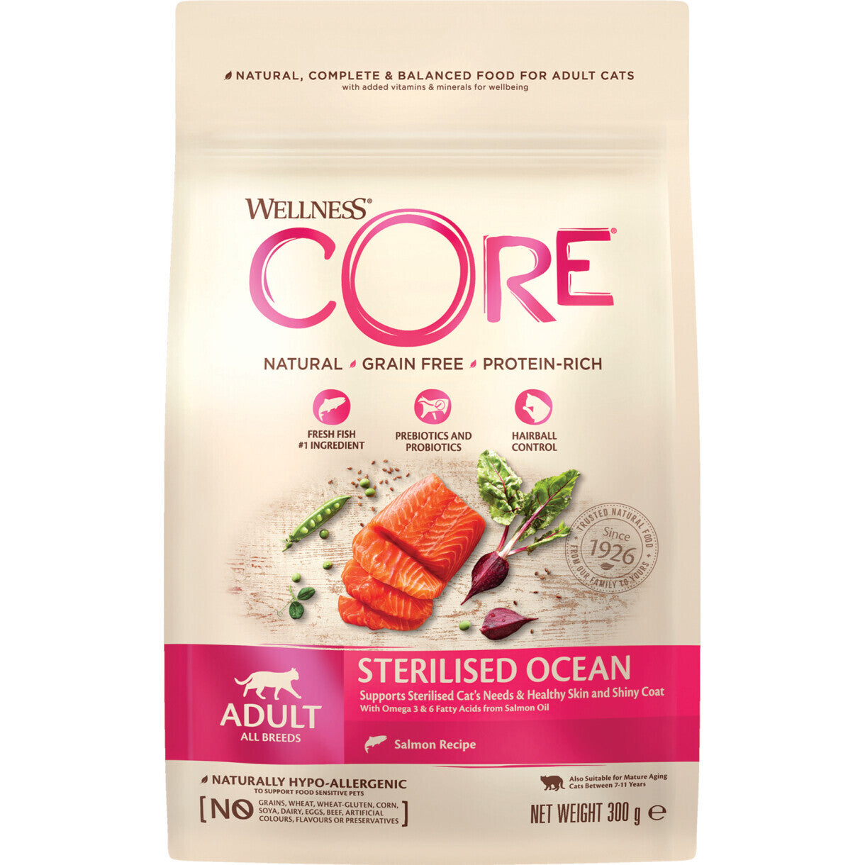 CORE Katzenfutter für Erwachsene Sterilisierte Katzen mit Lachs und Thunfisch - getreidefrei