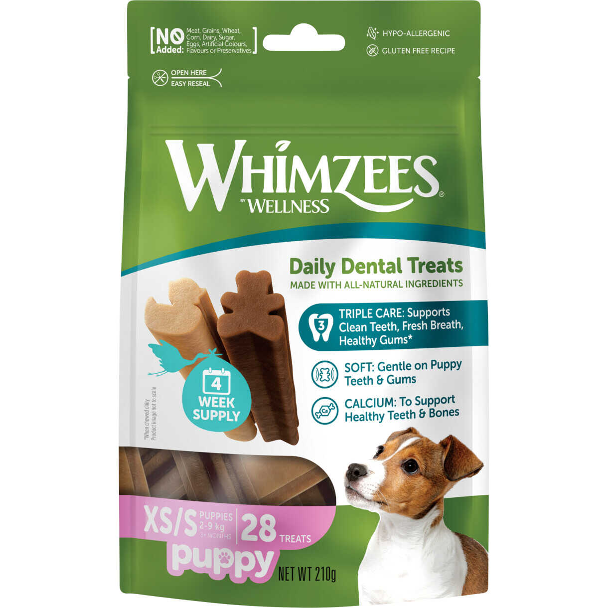 28 Stück Whimzees Dental Stix XS/S für kleine Welpen 2-9 kg