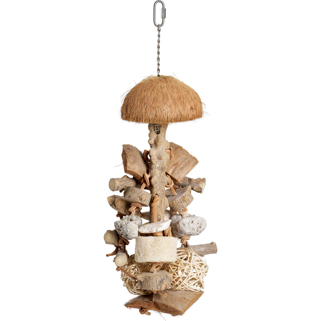 Companion Bird Toys - Kokosnuss mit Kieselsteinen