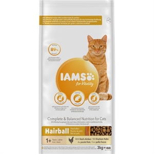 3 kg Iams IAMS for Vitality Hairball Ausgewachsene Katzen Huhn - 1 Jahr +