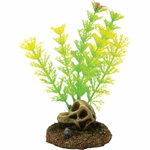 4FISH Aquarium Plastikpflanze Totenkopf und Pflanzen 6,5 x 6,3 x 13,3 cm