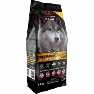1,5 kg Alpha Spirit Hundefutter mit Geflügel für ausgewachsene Hunde - getreidefrei