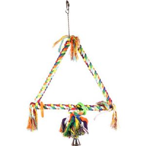 Vogelspielzeug für Papageien und Wellensittiche, 56 x 30 cm - dreieckige Schaukel und bunt