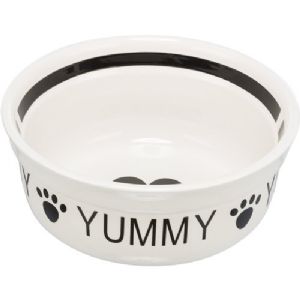 Trixie Keramik Futter- und Wassernapf für Hunde und Katzen - schwarz-weiß
