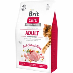 2 kg Brit Care Katzenfutter für aktive ausgewachsene Katzen - getreidefrei