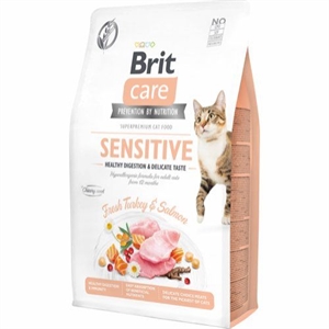 2 kg Brit Care Katzenfutter für ausgewachsene Katzen mit empfindlichem Magen - getreidefrei
