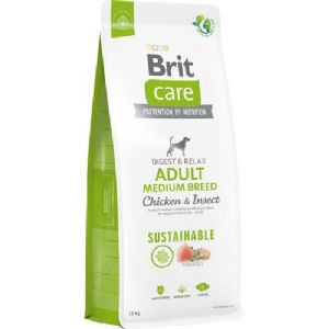 12 kg Brit Care Hundefutter Adult Medium Breed mit Huhn und Insekten für mittelgroße Hunde