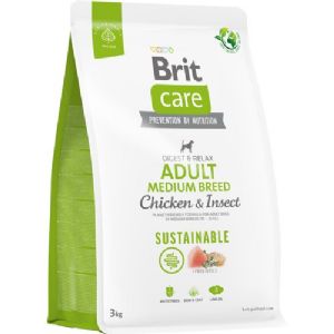 3 kg Brit Care Hundefutter Adult Medium Breed mit Huhn und Insekten für mittelgroße Hunde