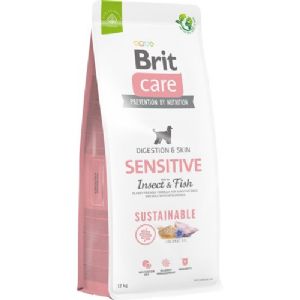 12 kg Brit Care Hundefutter Empfindliche Haut mit Fisch und Insekten für alle Hundetypen - Getreidefrei
