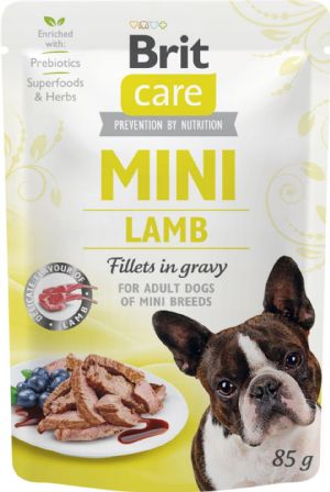 24 Stück Brit Care Feuchtfutter mit Mini-Lammfilets in Soße für erwachsene Hunde - 85 g