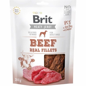 Brit Hundesnack Jerky Beef Filets mit Huhn und Rindfleisch 200 g - getreidefrei