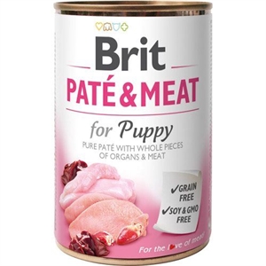 6 x 400 g Brit Pate Welpen Hundefutter mit Huhn und Pute - getreidefrei