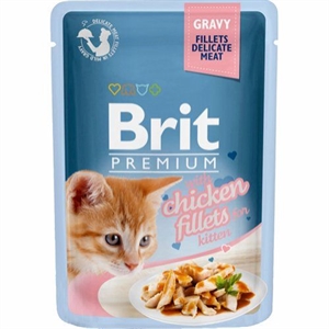 24 Stück x 85 g Brit Kitten Nassfutter mit Hühnerfiletstücken in Sauce