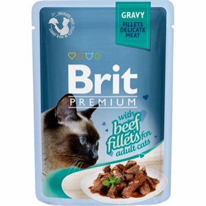 Brit Katzennassfutter mit Rinderfiletstücken in Sauce 24 Stück x 85 g