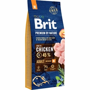 15 kg Brit Premium by Nature Adult Medium Hundefutter für mittelgroße Hunde 11 - 25 kg