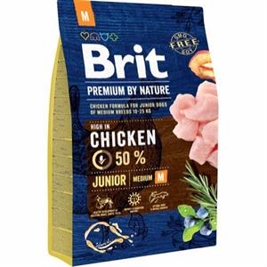 3 kg Brit Premium by Nature Junior Welpenfutter mittelgroße Hunde 11 und 25 kg