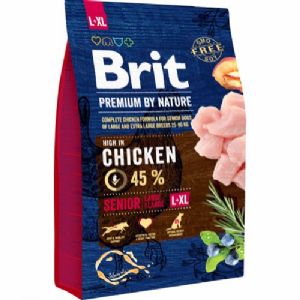 3 kg Brit Premium by Nature Hundefutter Senior für Hunde ab 25 kg