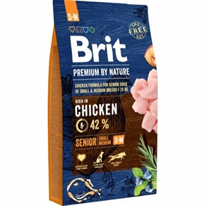 8 kg Brit Premium by Nature Hundefutter Senior til hunde fra 1 til 25 kg