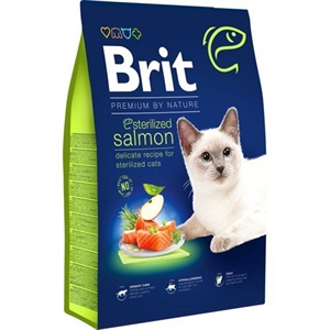 8 kg Brit Premium Katzenfutter für sterilisierte Katzen mit Lachs 1 bis 7 Jahre
