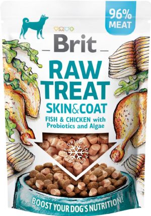 Brit Raw hundegodbidder Skin & Coat med fisk og kylling 40 g
