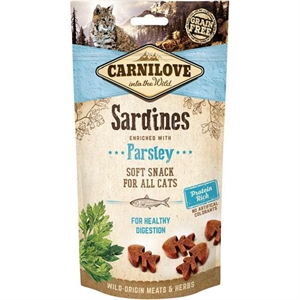 10 x 50g Carnilove soft Katzensnack mit Sardinen und Petersilie - getreidefrei