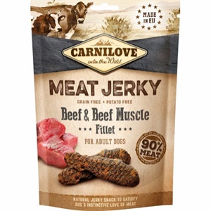 Carnilove Jerky mit Rindfleisch und Rindermuskeln Filet - getreidefrei 100g