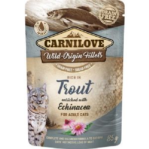 24 Stück x 85 g Carnilove Nassfutter für Katzen mit Forelle und Echinacea - getreidefrei