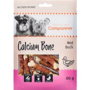 5 Stück Companion Hundesnack mit getrocknetem Huhn am Kalziumknochen 80g zucker- und glutenfrei