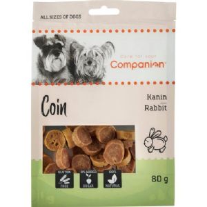 5 Stück Companion Hundesnack weiche Münzen von Kaninchen 80g Zucker und glutenfrei