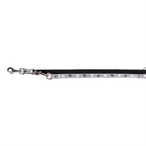 Trixie Silver Reflect Verlängerungsleine 2 Meter - 15 mm schwarz und silber