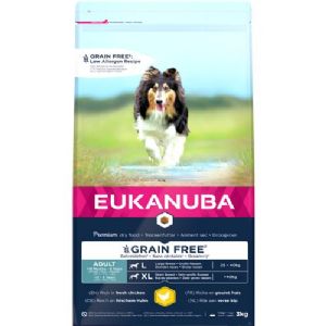 3 kg Eukanuba Adult Large Rasse Hundefutter mit Huhn von 18 Monaten bis 6 Jahren - für Hunde bis zu 40 kg - getreidefrei