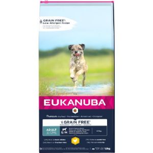12 kg Eukanuba Small - Medium Rasse mit Huhn von 1 bis 7 Jahren für Hunde bis zu 25 kg - getreidefrei