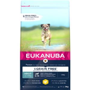 Eukanuba Small - Medium Rasse mit Huhn von 1 bis 7 Jahre für Hunde bis zu 25 kg - getreidefrei