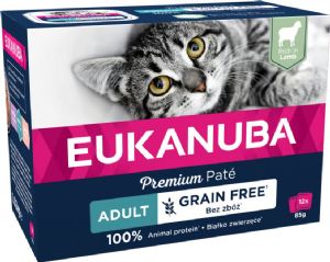 12 Stück x 85 g Eukanuba Nassfutter für Katzen mit Lamm - getreidefrei