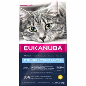 Eukanuba Katzenfutter mit Huhn von 1 bis 11 Jahre - für sterilisierte oder übergewichtige Katzen getreidefrei