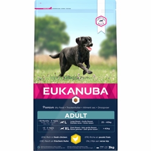 3 kg Eukanuba Hundefutter - Adult Large Breed mit Huhn