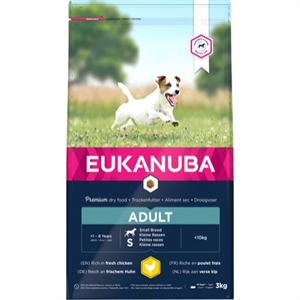  3 kg Eukanuba Hundefutter mit Huhn für kleine Hunde von 1 bis 8 Jahre