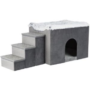 Trixie Harvey Katzen- und Hundehöhle mit Treppe 119 x 47 x 50 cm, grau und weiß