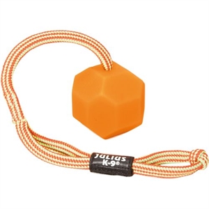 K9 fluoreszierende Kugel mit Seil Durchmesser 60 mm - glatt und orange