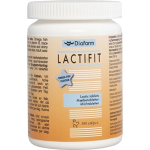 Diafarm LactiFit Milchhefetabletten mit Omega 3 für Katzen 100 Stück