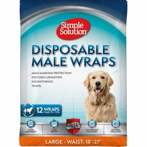 12 Stück Simple Solution Einweg-Bauchband für männlicher Hund - Large