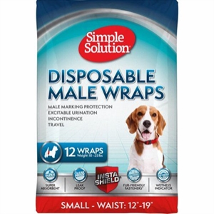 12 Stück Simple Solution Einweg-Bauchband für männlicher Hund - Small