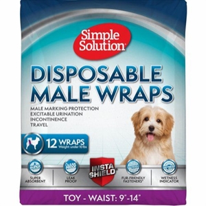 12 Stück Simple Solution Einweg-Bauchband für männlicher Hund