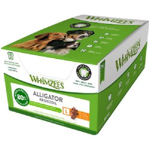 30 Stück Whimzees Alligator Hundefuttersnacks 60g Groß - für große Hunde - 18 bis 27 kg - glutenfrei