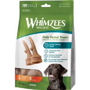 6 Stück Whimzees Occupi Antler 360g für große Hunde - glutenfrei