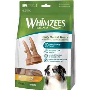 12 Stück Whimzees Occupy Antler 360g für mittelgroße Hunde - glutenfrei